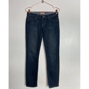 Paige Premium Denim Womens Mid Rise Stretch Tapered Leg Jeans Blue Denim Sz 25